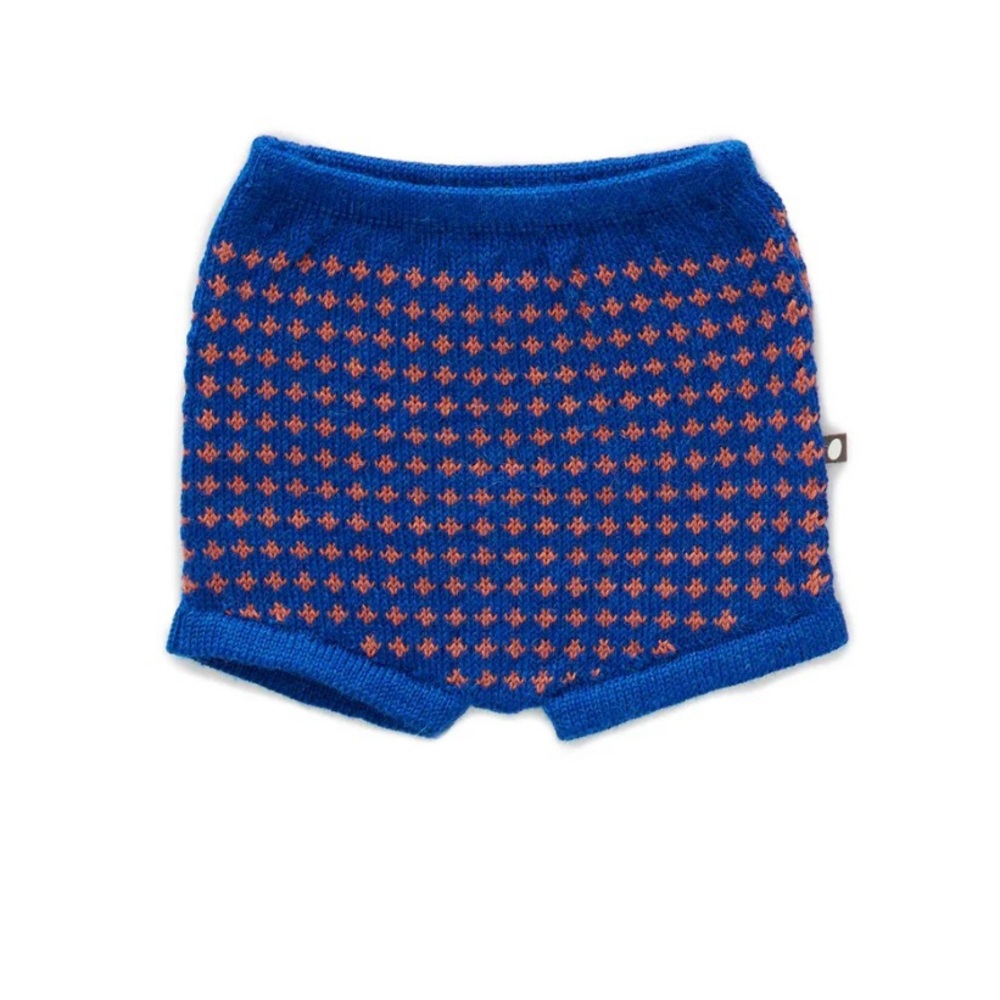 Oeuf Blue and Orange Kids Knit Wool Shorts